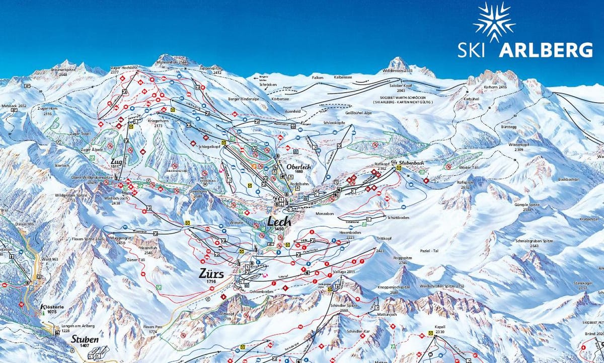 نقشہ کے arlberg آسٹریا