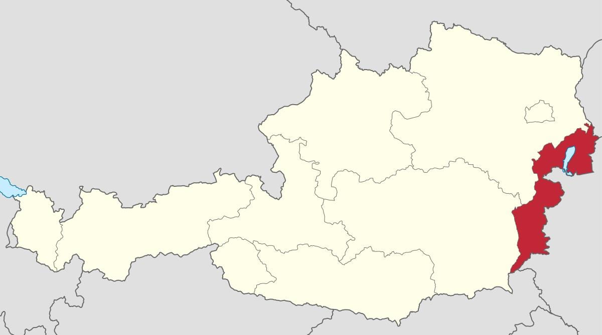 نقشہ کے burgenland آسٹریا