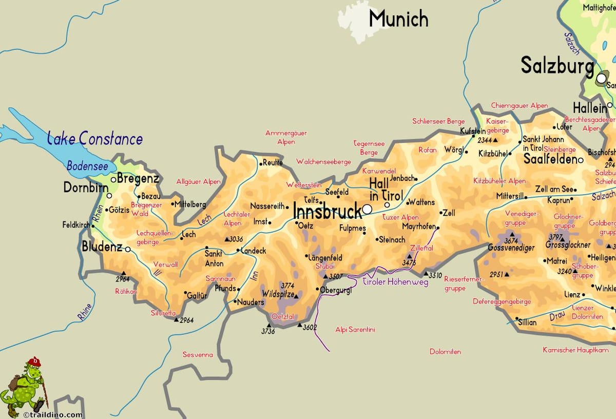 نقشہ کے mayrhofen آسٹریا