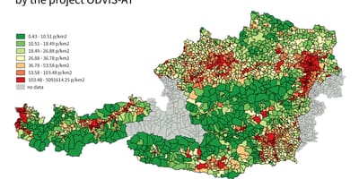 آسٹریا آبادی کی کثافت نقشہ