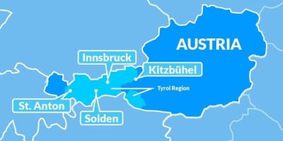 کا نقشہ نقشہ tyrol کے علاقے آسٹریا