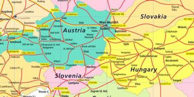 آسٹریا ریل کا نقشہ