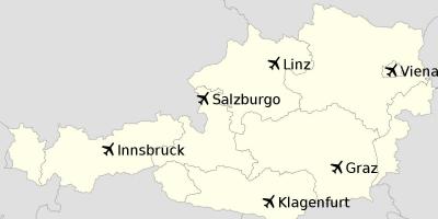 ہوائی اڈوں میں آسٹریا کا نقشہ