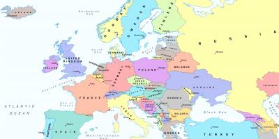 یورپ کا نقشہ دکھا آسٹریا